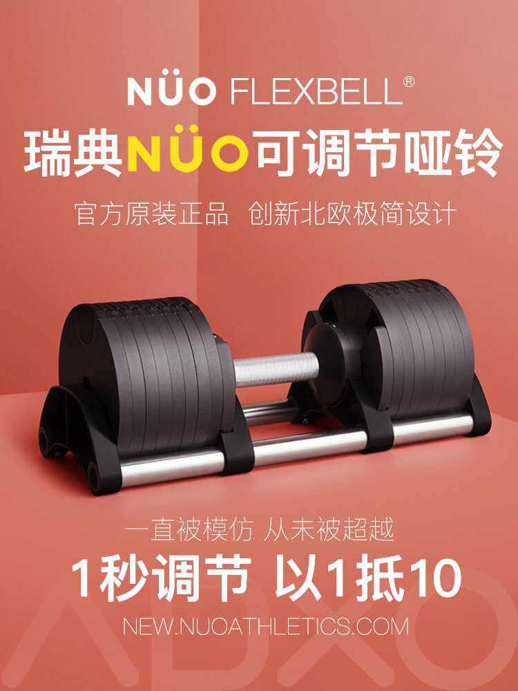 Nuobells 2-32Kg Adjustable Dumbbells - Quick Weight Adjustment Set
