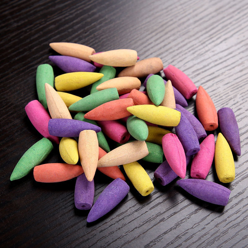 30pcs/Bag Natural Backflow Incense Cones Sandalwood Lavender Scents Mixed Flavor for Home Jasmine Big Cone Incense Yoga Decorat