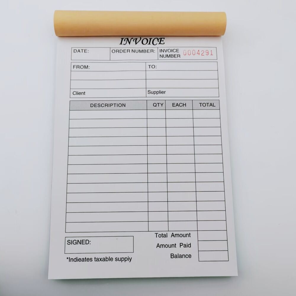 1pc (30 Sets) Handheld 3-Part Carbonless Invoice Book with Yellow & Pink Copies Work Orders Invoice Book for Small Business