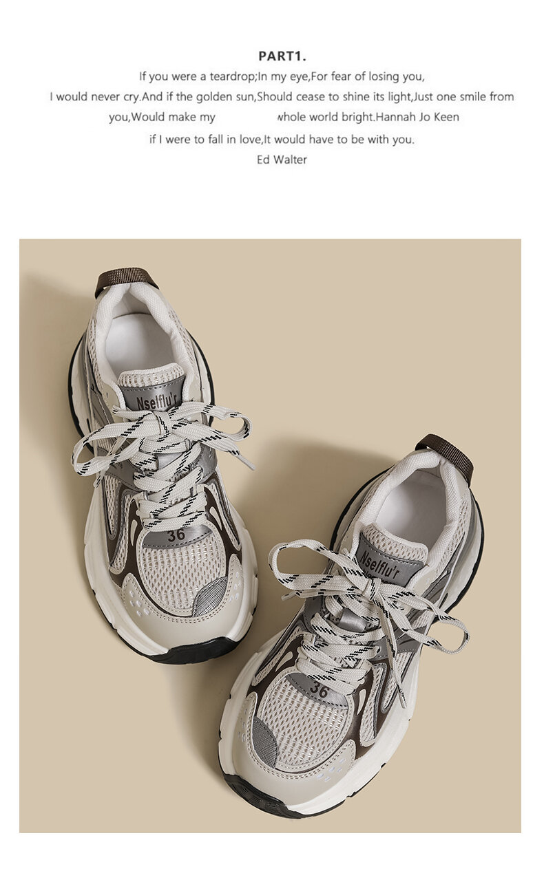 Damskie buty do taty z grubym dnem wiosna 2025 Nowe retro siatkowe szare uniwersalne opony Paris Buty sportowe na co dzień Modna klamra krzyżowa