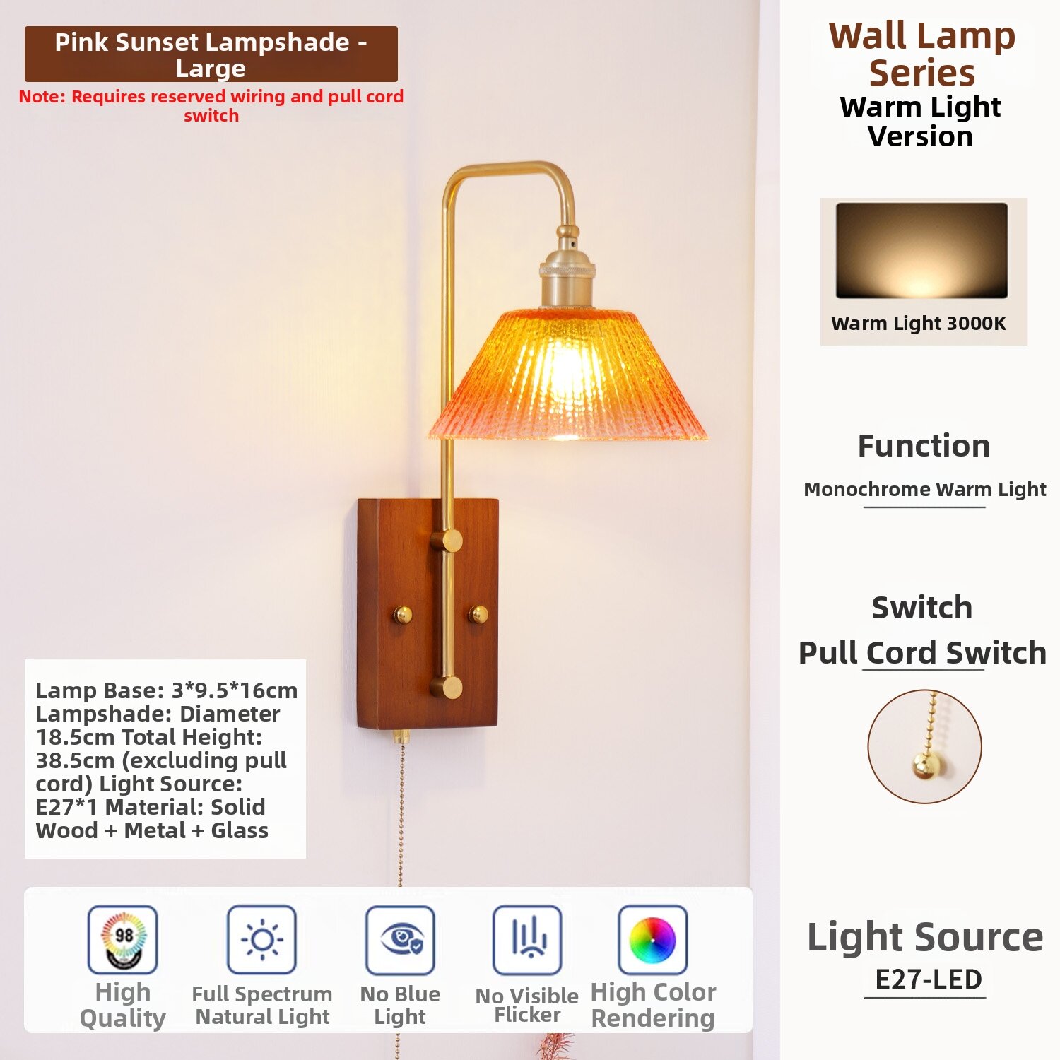 SHIGUANGSUIDAO | Vintage French Style Glass Wall Light