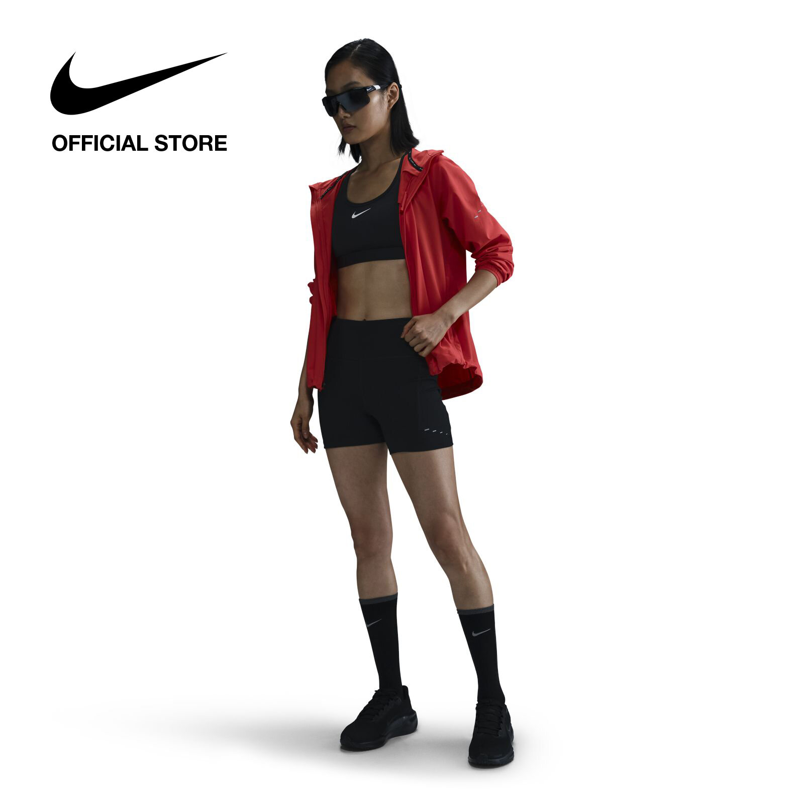 Quần short nữ Nike Womens Swift High-Waisted 4" Tight Running Shorts with Pockets - Black