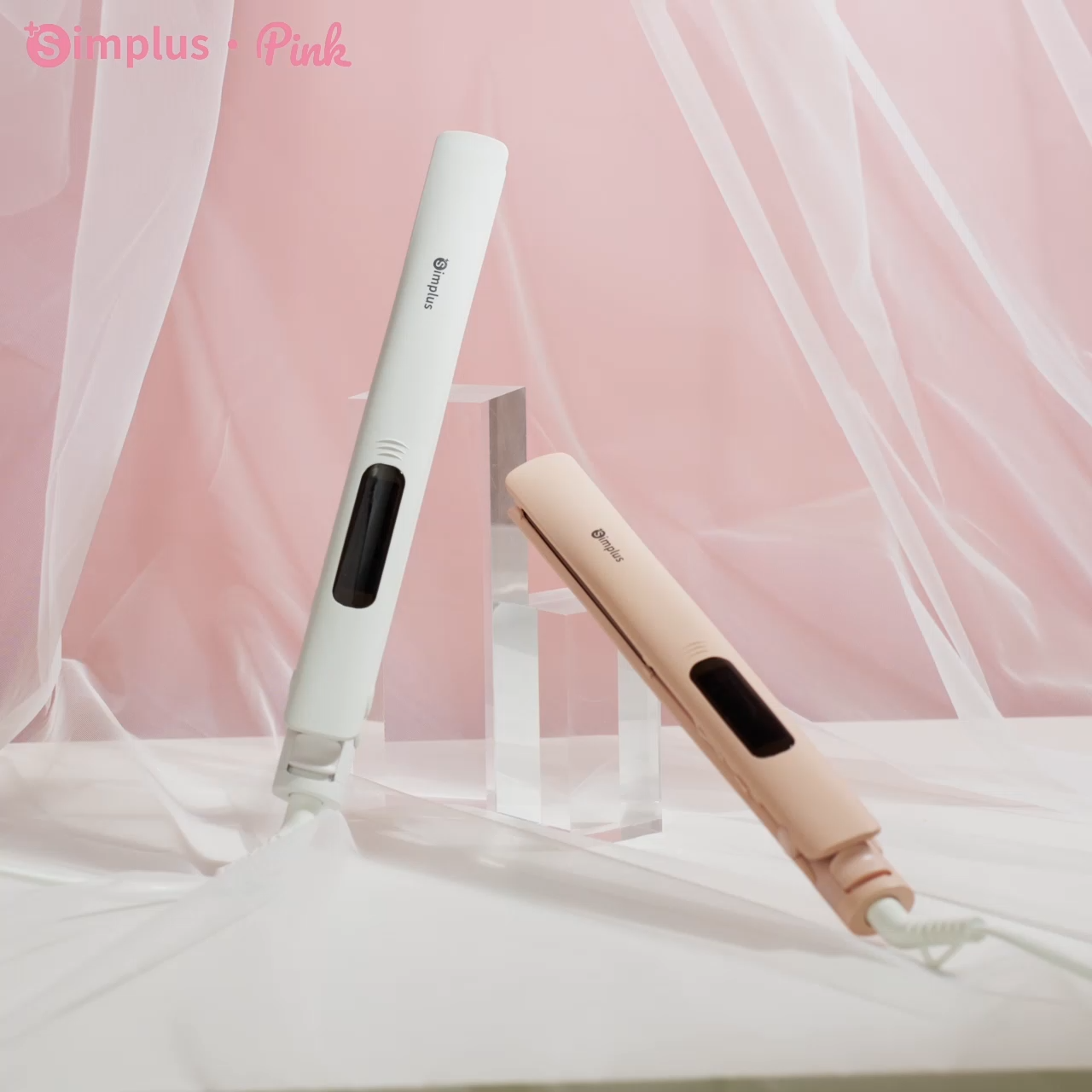 Simplus Hair Straightner Hair Iron, 2 In 1 Hair Curler, LCD Display, 3D ...