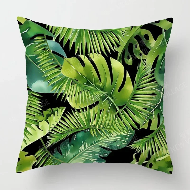 Nordic fall home decor autumn throw pillow case sofa Cushion cover modern 45x45cm 45*45 50x50 60x60cm 40*40cm leaf plant green