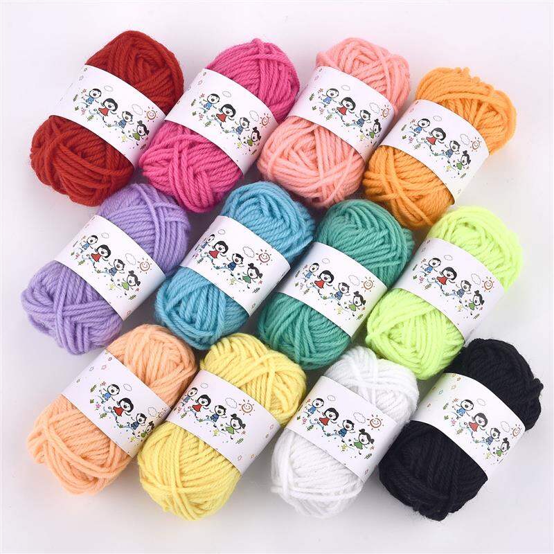 12Colors/Set Soft Yarn Fine Quality Hand-Knitting Thread Soft Warm DIY Cotton Wool Threads For Handmade Knitting Crochet Yarn