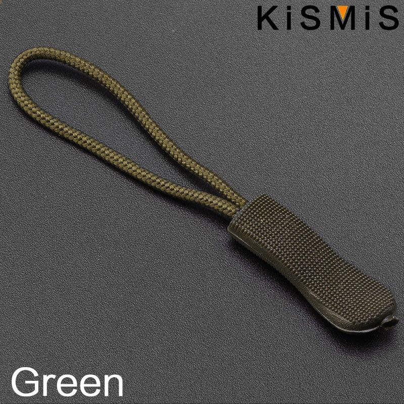 KISMIS 10PCS Zipper Head Extension Cord Tags Pulls Slider Cord Rope Puller Ends Lock Zip Clip Buckle for Bag Outdoor