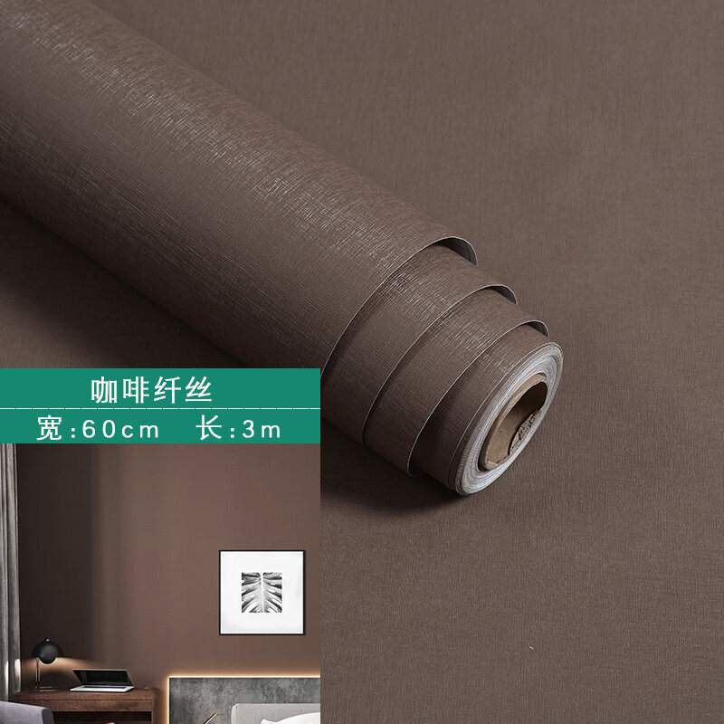 Thick Linen Wallpaper SelfAdhesive Bedroom Cozy Living Room Solid