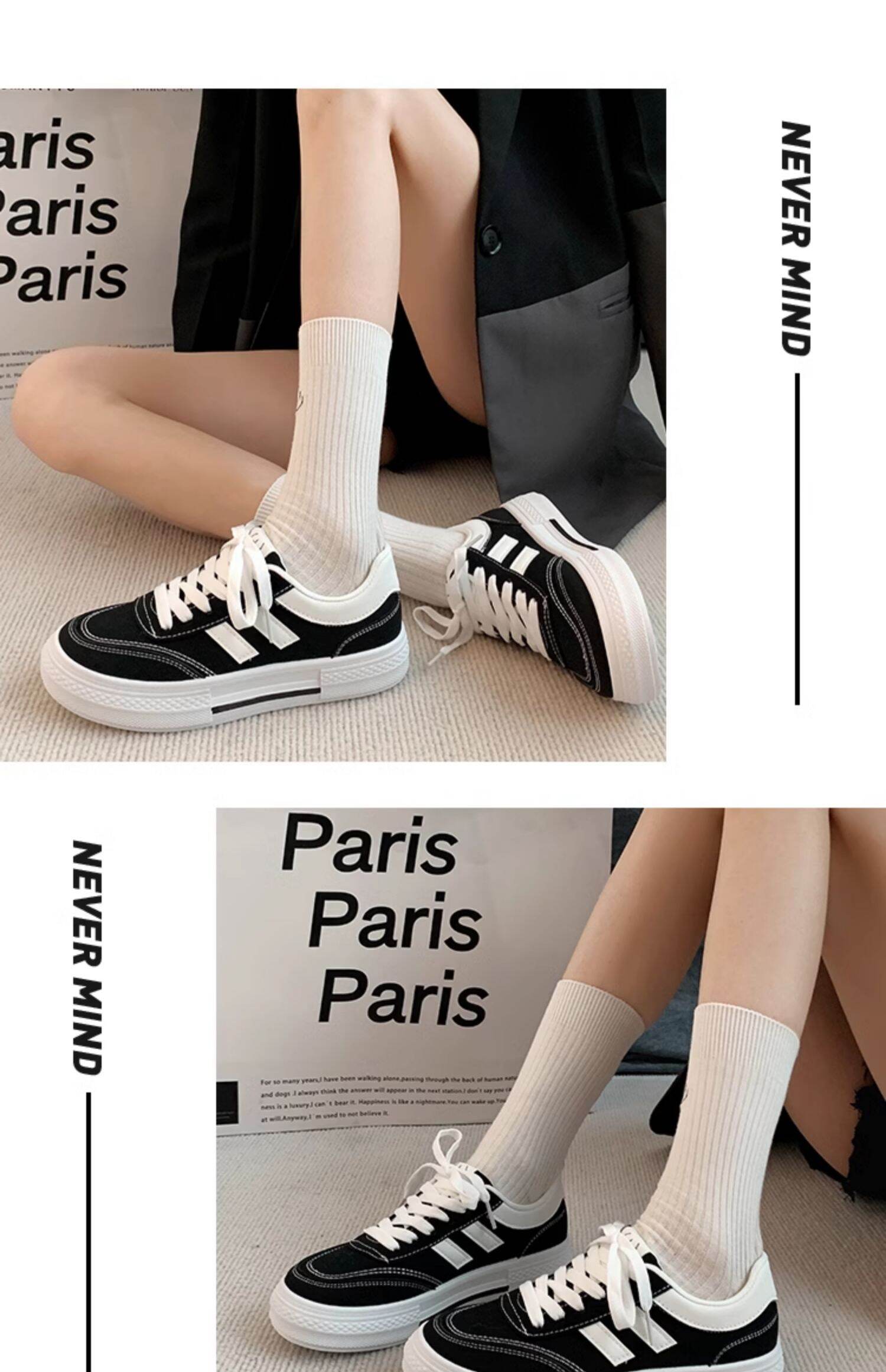 Black Canvas Sneakers Women's Casual Breathable Sports Shoes Spring New Style Versatile Flat Shoes Comfortable Low Top round Toe · v7