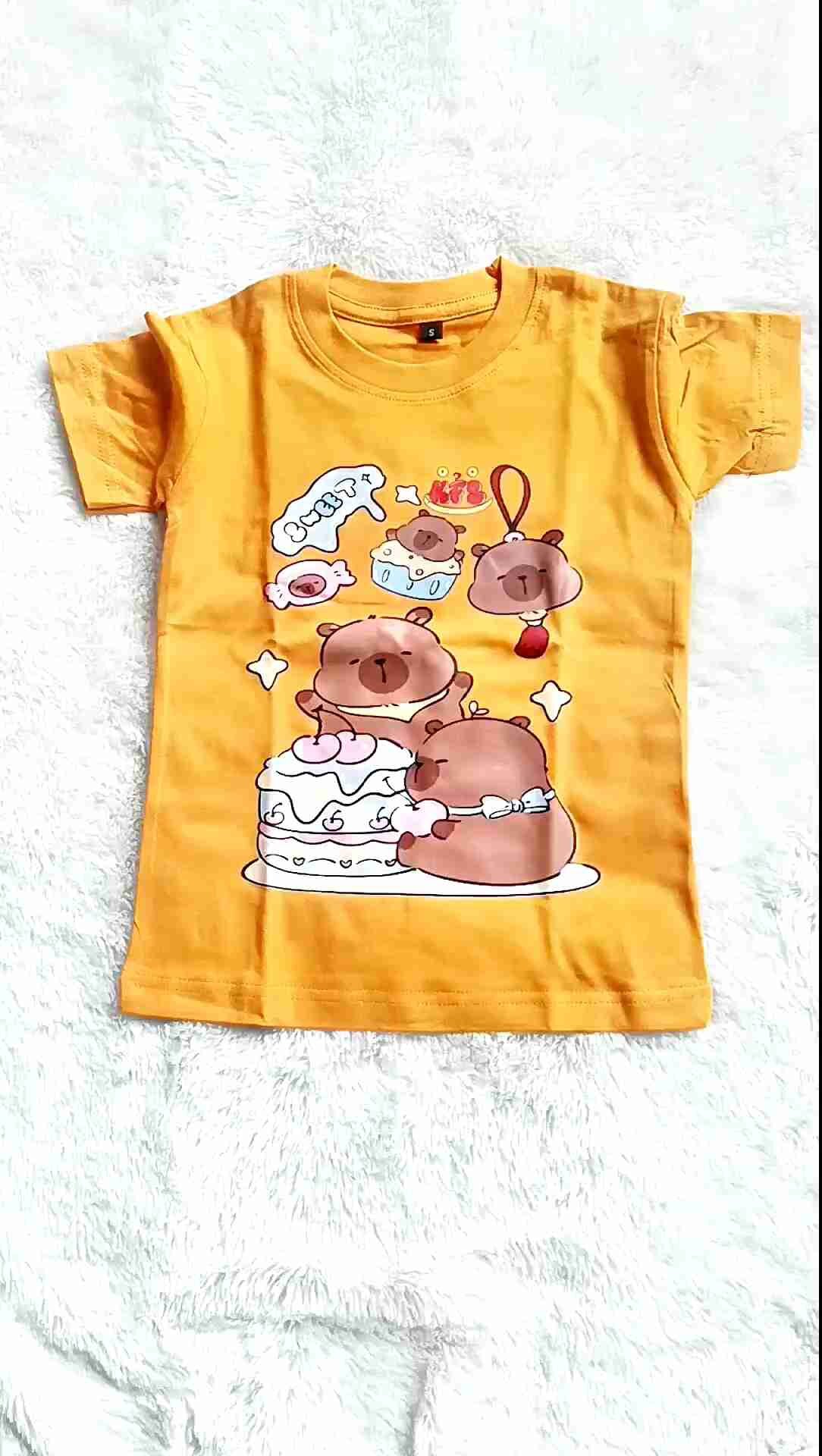Baju Kaos Capybara New Anak Perempuan Usia 1-10 tahun Bahan Katun 30s sablon DTF