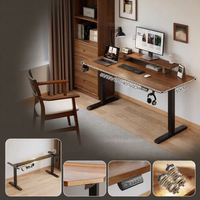 SAMEDREAM | Electric Adjustable Standing Desk Solid Wood Computer Desk for Home Office Gaming Study Ergonomic Workstation with Height Adjustment and Modern Design