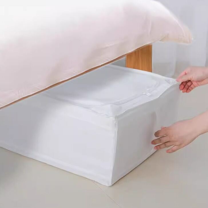 Oxford Fabric Underbed Storage Box Flat Ultra-Thin Shoe Organizer Student Dormitory Cloth Art Household Storage Container. 