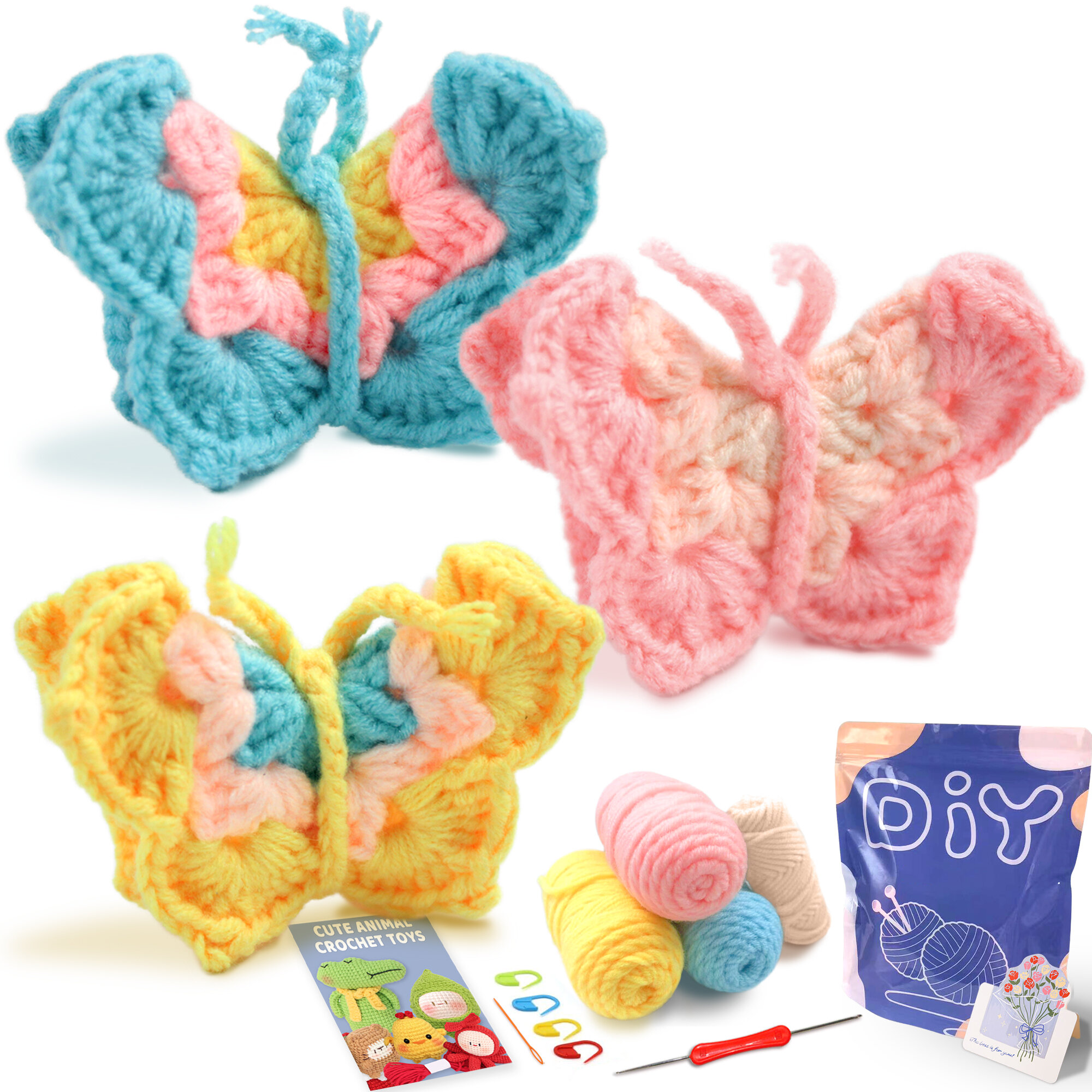 Animal sery Crochet Kit for Beginners Crochet Starter SET DIY Crochet Kit For BeginnersCrocheting Knitting Kit Step-by-Step