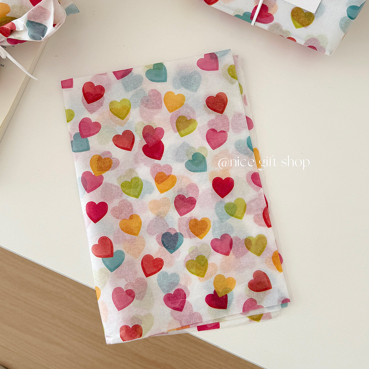10/20pcs Colorful love tissue paper Gift wrapping paper 19*27Inch Birthday party decorations DIY Baking lining wrappers