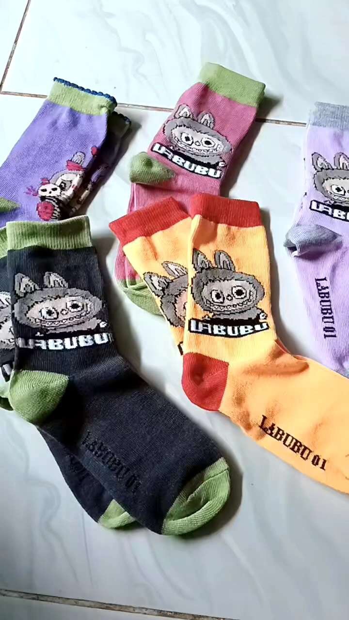 6 PASANG KAOS KAKI ANAK TK PAUD SD KARAKTER LABUBU LAGI VIRAL/ KAOS KAKI LABUBU VIRAL