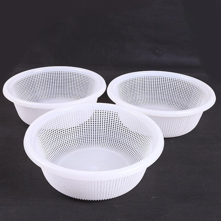 Factory Direct Sales Thickened Plastic round Sieve round Vegetable Washer Basket Drain Basket Plastic Basket Storage Basket Vegetable Washing Basket. 