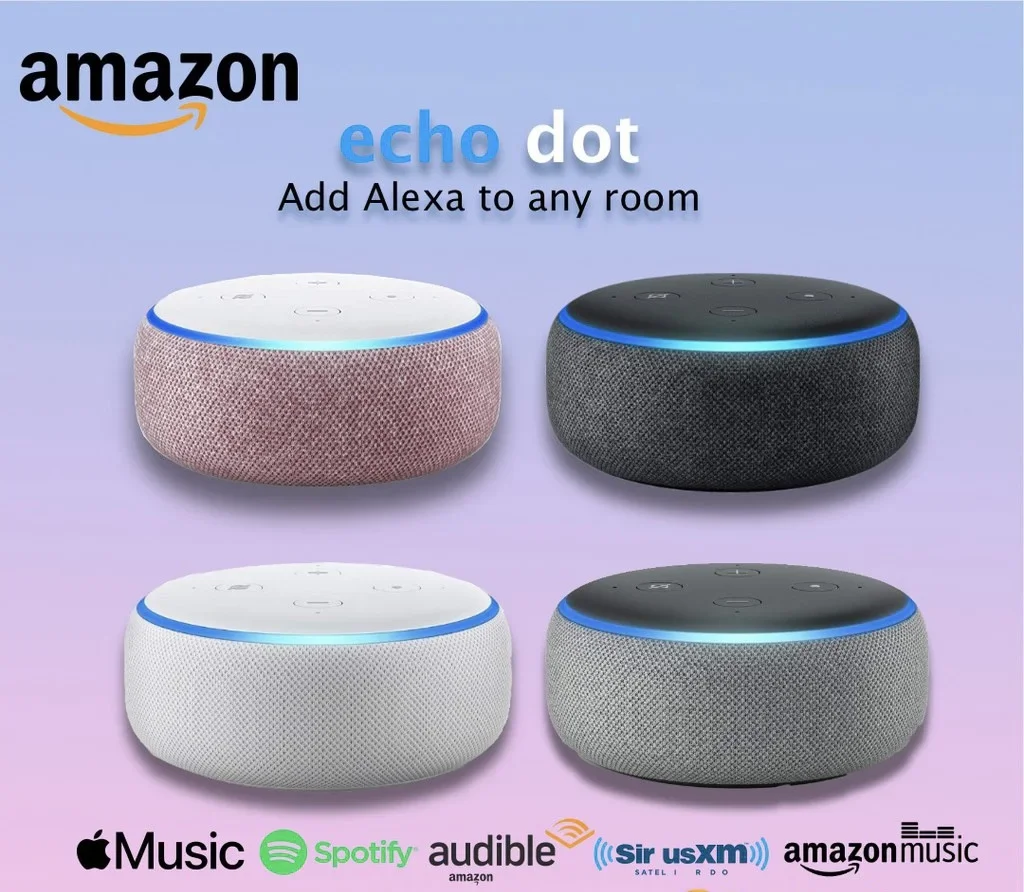Amazon Echo Dot 3 (2018, 3rd Generation, With Clock Model Available) - Smart speaker with Alexa