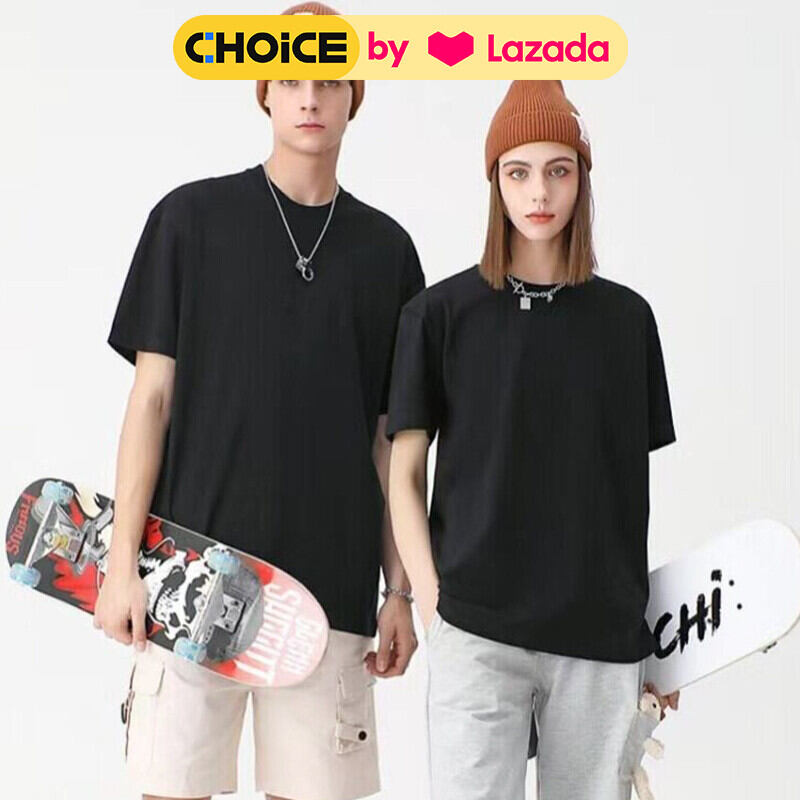 เสื้อยืดรอบคอหลวมลำลองแขนสั้นของผู้ชาย,เสื้อยืดสีทึบมีแบรนด์ ราคา  24 บาท*ส่งฟรี