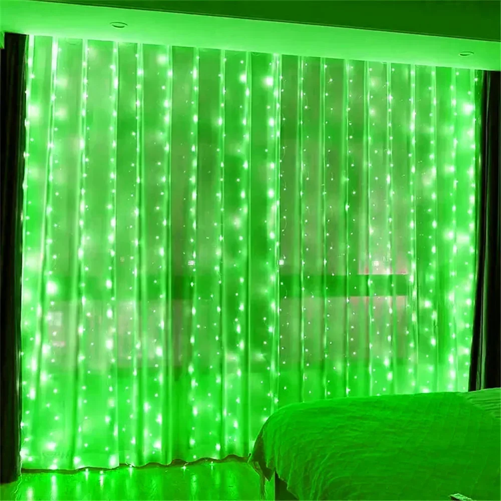 New Year 2026 Holiday Party Birthday Decoration LED 8 Mode Christmas Light USB Curtain String Light Wedding Fairy Light Navidad