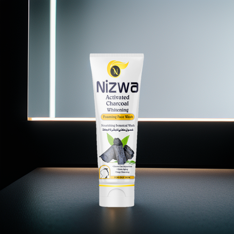 Nizwa Charcoal Whitening Foaming Face Wash. 