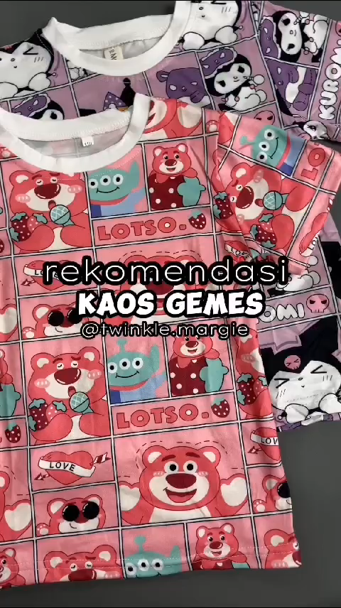 Twinkle Margie Baju Kaos Kuromi Lotso Kaos Anak Perempuan Katun Lembut Tshirt
