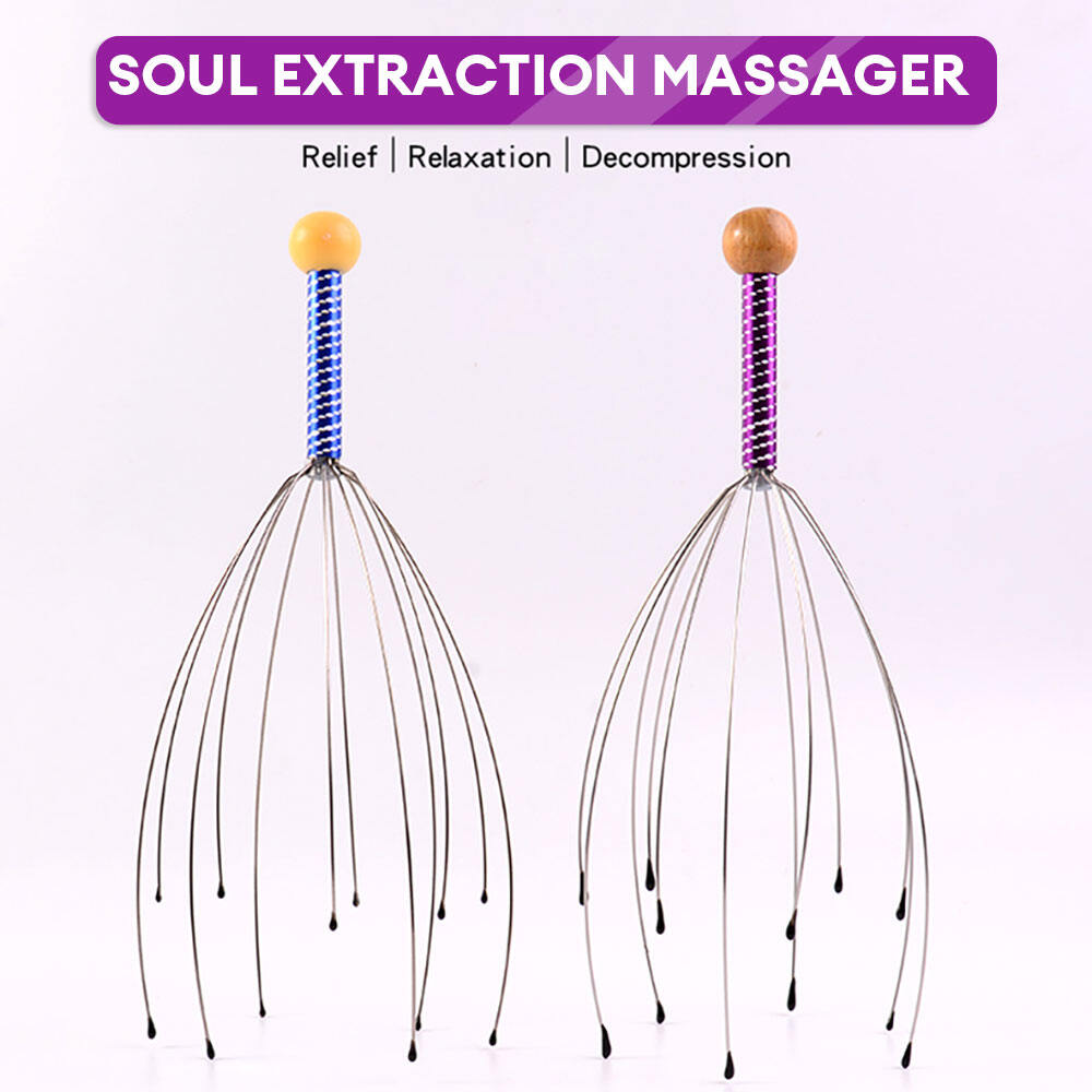 Mixed color scalp massager, multifunctional soul extractor, relaxation massager, head massager, body health manual massager Color Random