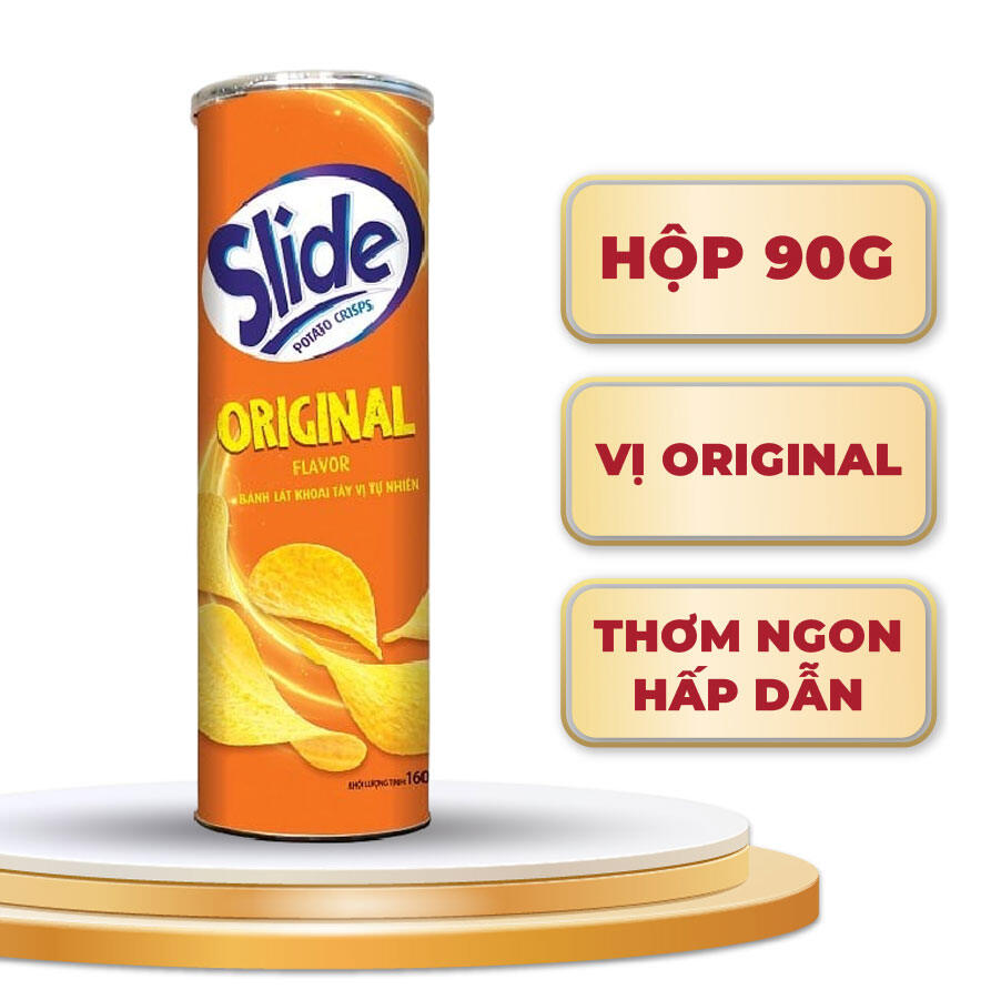 Snack khoai tây slide - vị tự nhiên - kinh đô - lon 90g