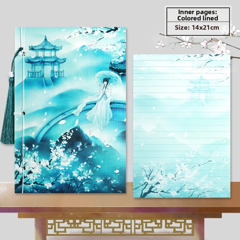 Retro Handmade Notebook Journal Blank Pages Leather Binding Student Stationery A5 Size Floral Pattern Cover Soft Surface