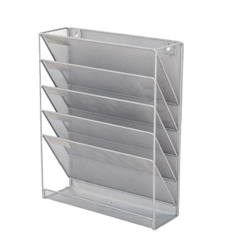 Wrought Iron FiveLayer Newspaper Magazine Storage Rack WallMounted