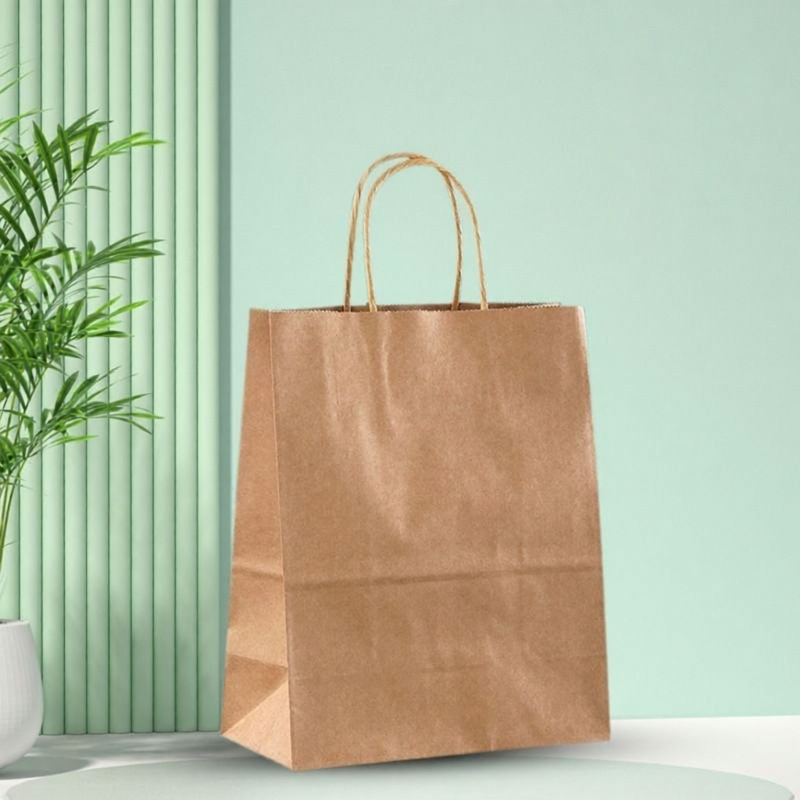 10 Pack Kraft Paper Bags Handheld Baked Goods Takeaway Packaging Bags Clothing Holiday Gift Bags Logo Customization Available