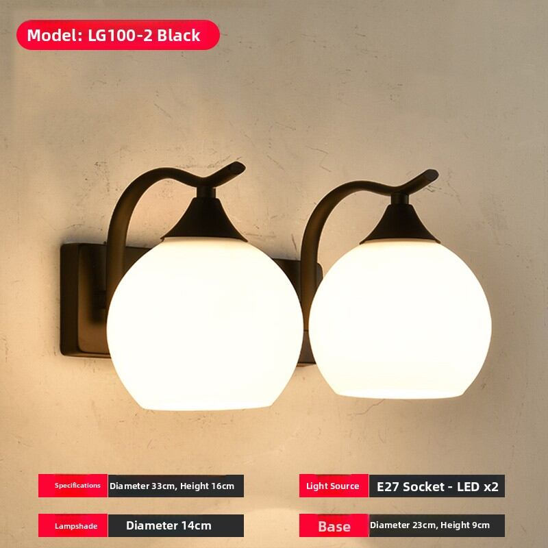 American Simple Wall Lamp Bedroom Hallway Staircase Lighting Iron Body LED Light Source Warm Light Modern Minimalist Style