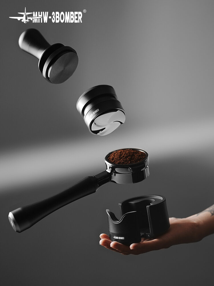MHW-3BOMBER Black Obsidian Series Adaptive Height Italian Coffee Dosing Wand Universal 58mm Coffee Brewing Accessories. 
