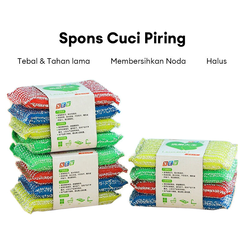 VP Spons Pencuci Panci Piring isi 8pcs | Sikat Pencuci Piring Pembersih | COD Harga 2,000 rupiah*Gratis Ongkir