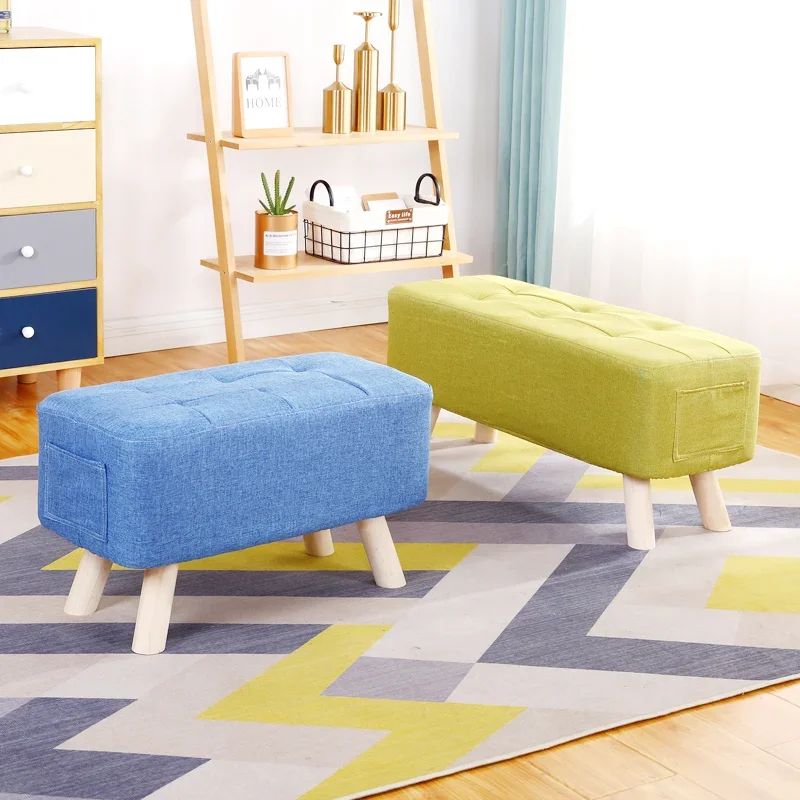 Fabric Stool Home Low Stool Modern Simple Chair Sofa Stool Soft Ottoman Low Pier Bench Ins Internet Celebrity
