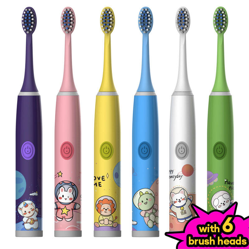 Soft Bristle Electric Toothbrush for Kids, IPX7 Waterproof, One-Click Start