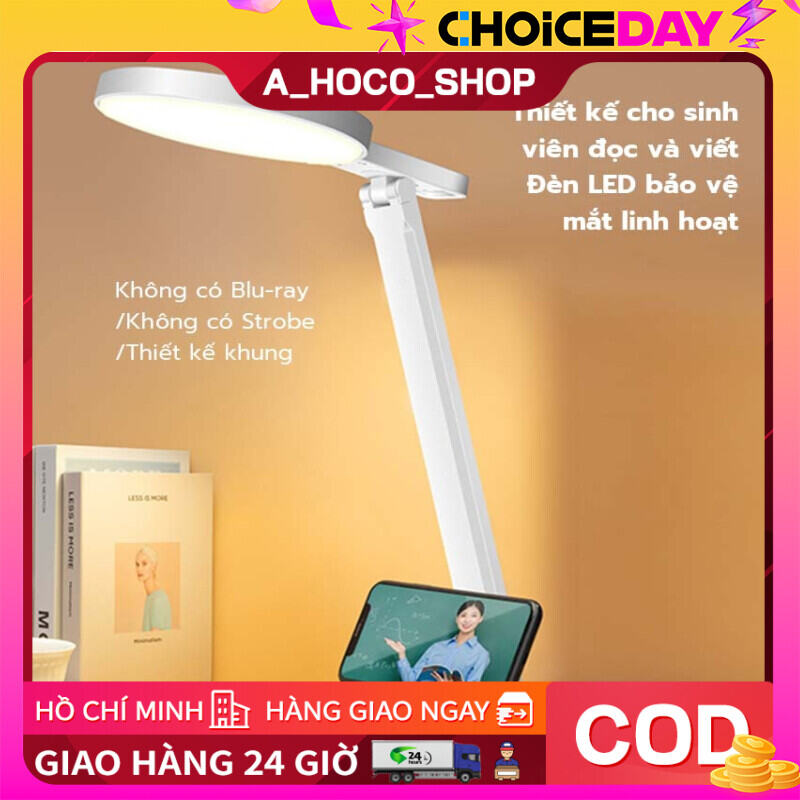 Đèn học để bàn đọc sách chống cận thị LED 3 chế độ ánh sáng gập gọn kết nối USB sạc pin HOCO