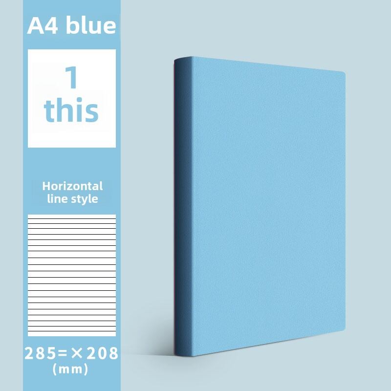 A4 Notebook Big Book Padded Extra Thick Notebook Minimalist Ins Style College Student Soft Leather Large Postgraduate Entrance Examination Preparation Notes Dedicated Memo Diary Book High School Students