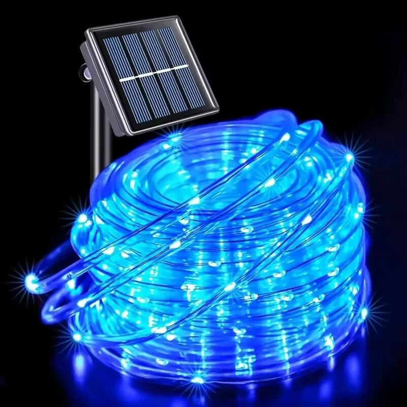 Solar LED Rope Light String Outdoor Waterproof Fairy Decoration for Garden Terrace Wedding Party Christmas Tree Lighting