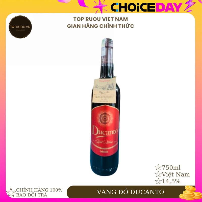 [Chính hãng] Rượu Vang Đỏ Ducanto Đà Lạt 750ml 145% - hàng thật - giao nhanh