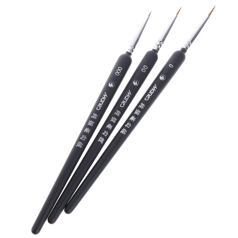 New Sale 3Pcs 0/ 00/ 000 Miniature paint wolf hair professional paint brush for art