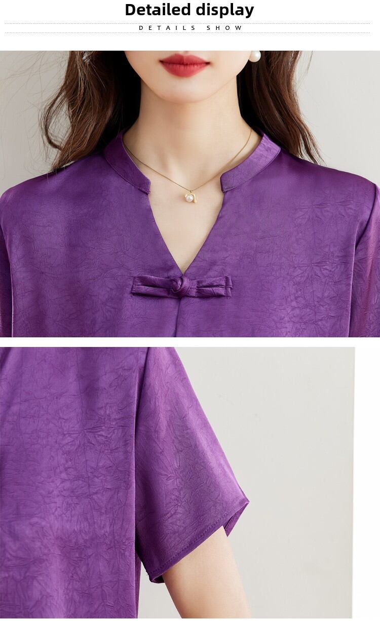 New Chinese Style Short Sleeve Shirt Women Summer 2025 New Fashion Black Embroidered Top Ladies Small Shirt Upper Body