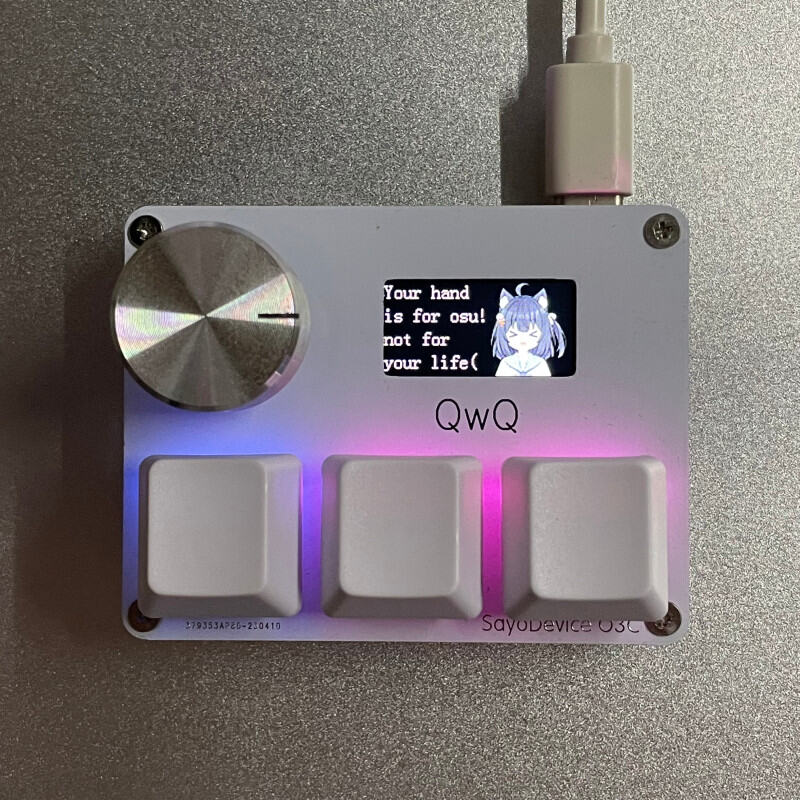 4+4 O3C+++ SayoDevice OSU O3C Rapid Trigger Hall Switches Pink Switches Keyboard With Knob Screen Copy Paste Shotcut