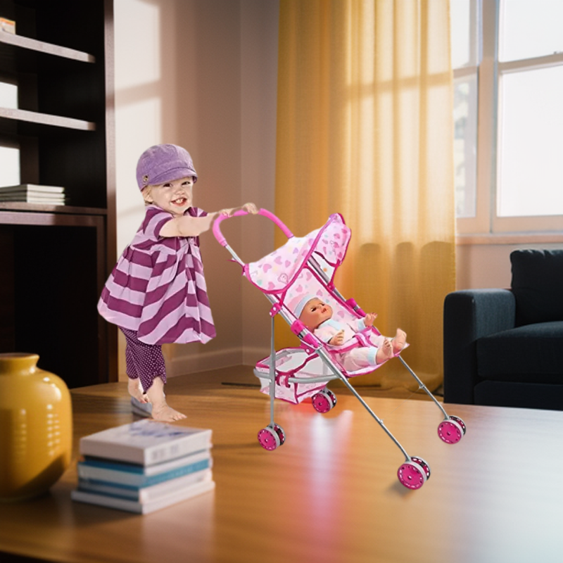 Stroller Toys with Doll And Carrier basket. 