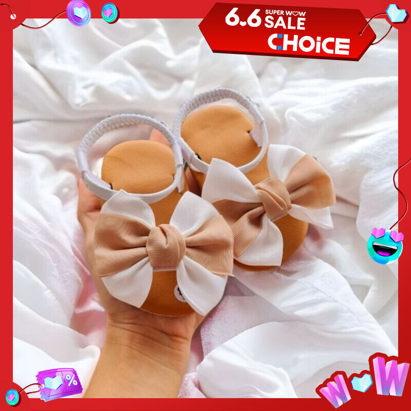 Giày nơ tiểu thư cho bé gái quai thun êm chân bé nhiều màu chất liệu da