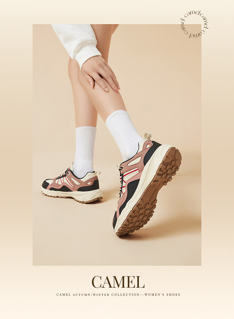 Camel Women's Shoes 2024 Autumn New Sports Shoes Women Abrasion Resistant Non Slip Breathable Outdoor Casual Hiking Shoes Men