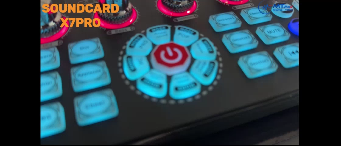 Sound card mtmax x7pro - thu âm livestream tại nhà, bluetooth 5.0, 12 hiệu ứng âm thanh, 2 cổng live
