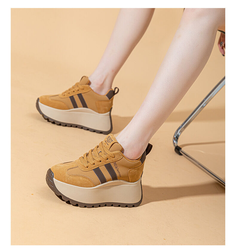 Spring New Style Women's Casual Thick Bottom Agan Dad Shoes Fashion Small Size Heightening Shoes Leisure Sports Running Shoes · v9
