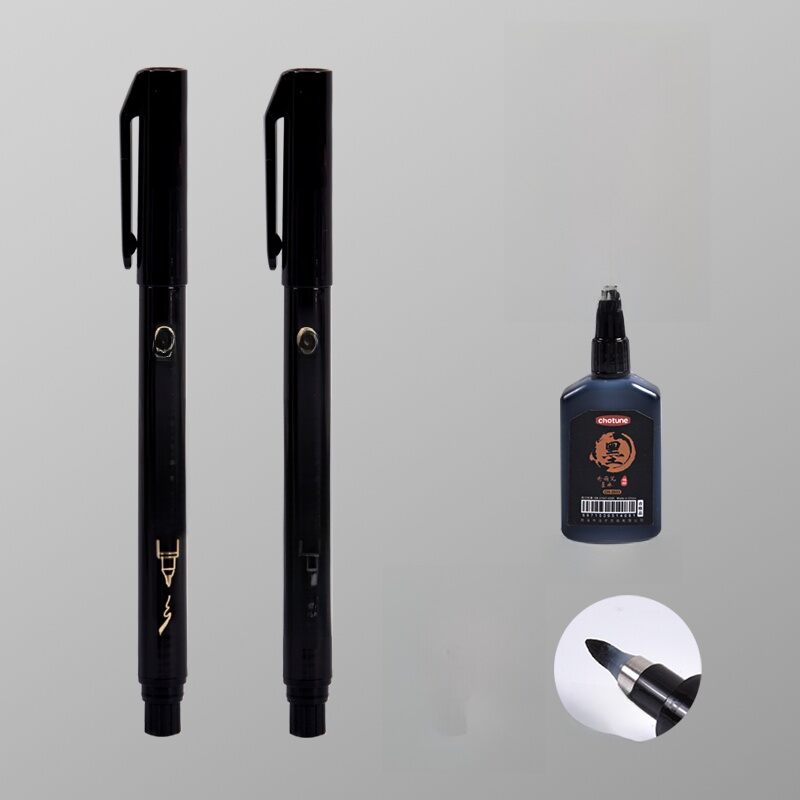 Deli Calligraphy Brush Pen Script Writing Signature Tool Medium Large Regular Script Calligraphy Steel Pen Style Brush