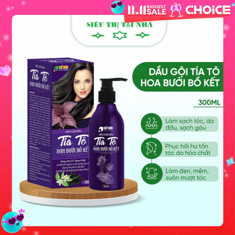 DẦU GỘI ĐẦU TÍA TÔ NANO BẠC BỒ KẾT SẢ CHANH COLLAGEN - 300ML