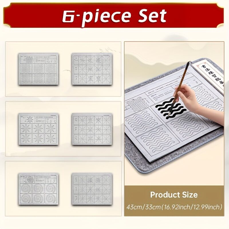 Reusable Chinese Calligraphy Practice Copybook No InkWater Writing Cloths Set for Clear Water Writing for AldultsStudents