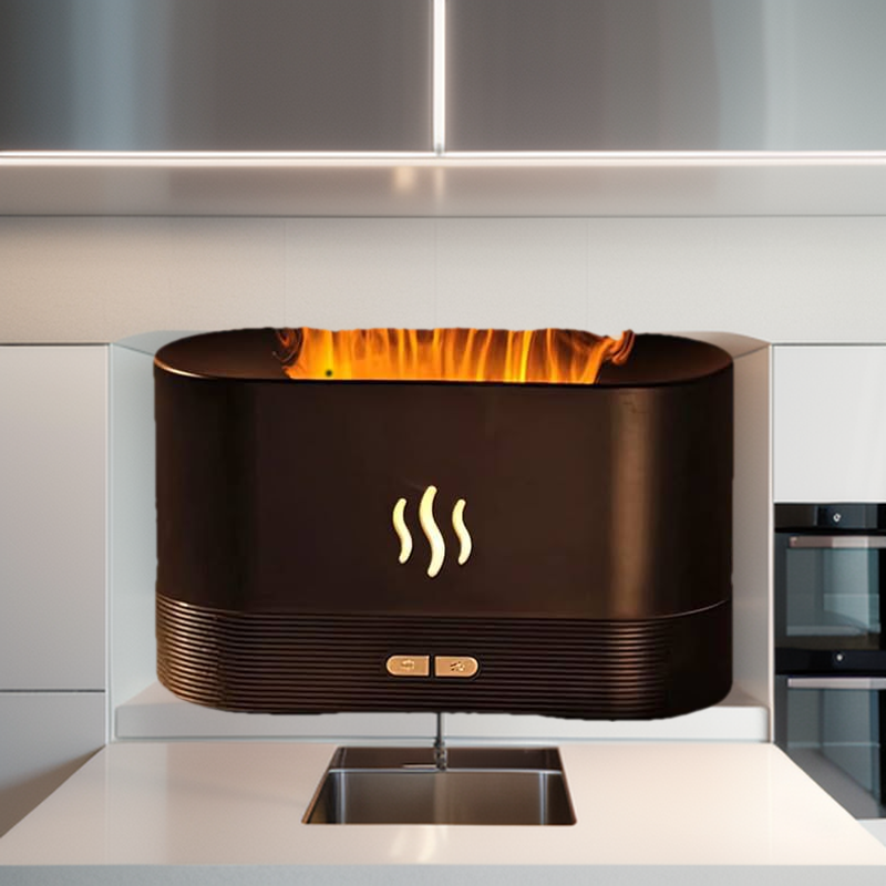 Portable Colorful Flame Aroma USB Diffuser with 7 Color LED Fire Flame. 